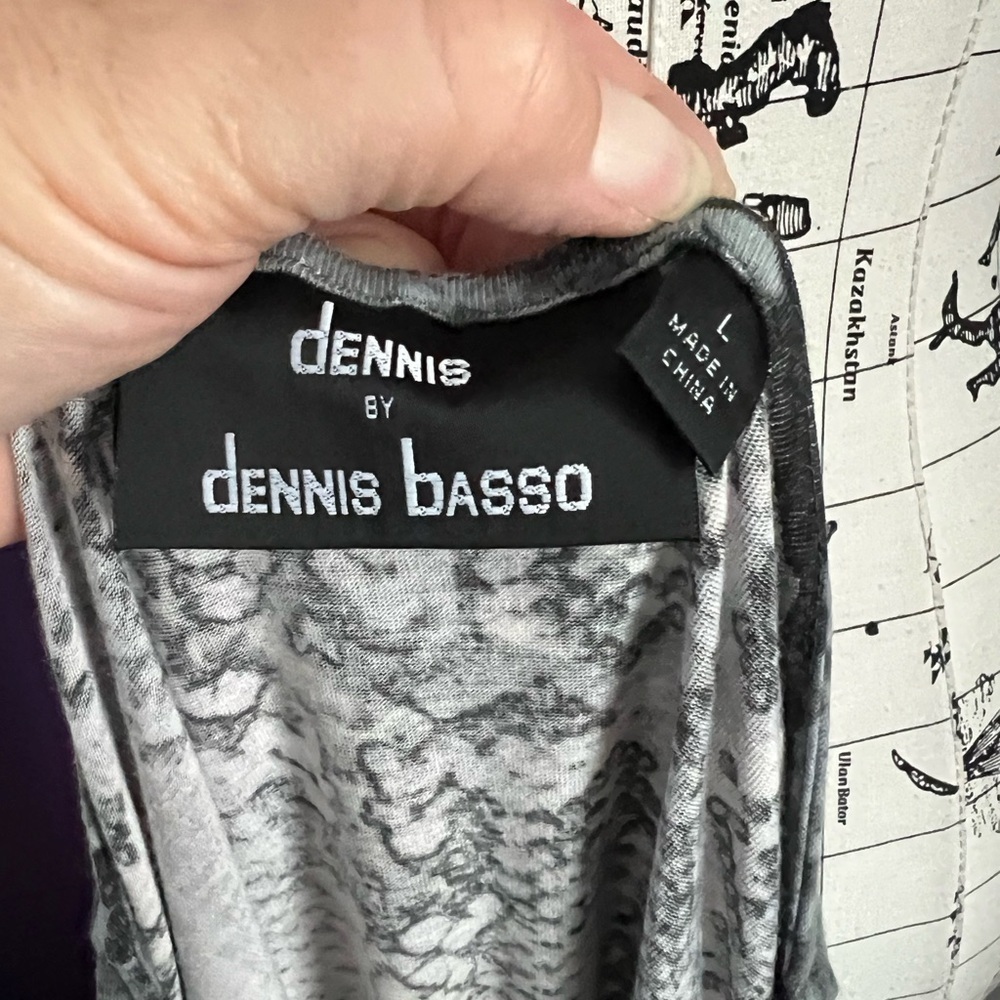 Dennis Basso Gray/Black Snakeskin Print Dress - Picture 7 of 8